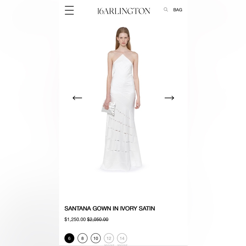 16Arlington Santana Gown in Ivory Satin